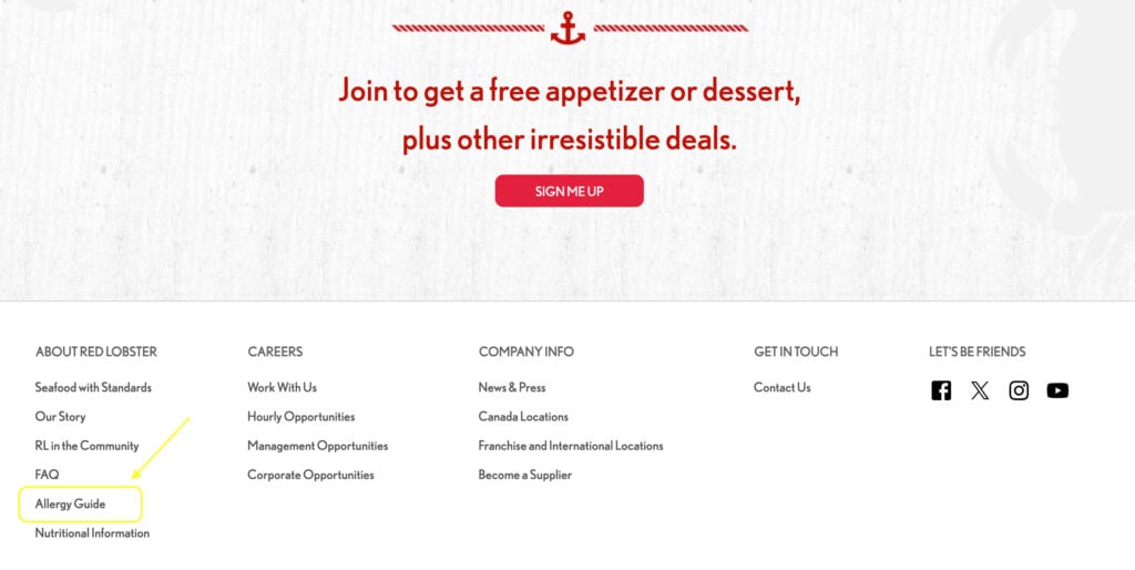 red lobster allergy guide